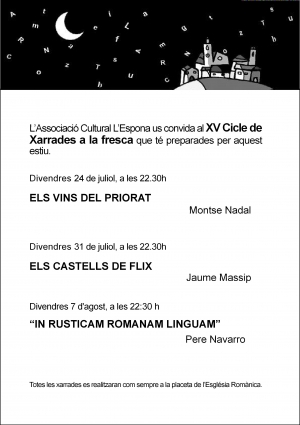 XV Cicle de xarrades a la fresca (2015)