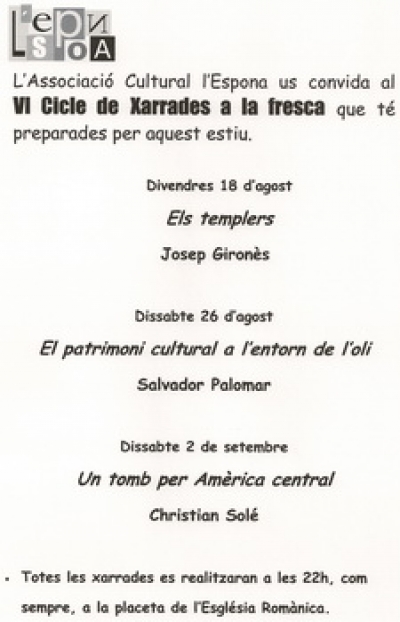 VI Cicle de xarrades a la fresca (2006)